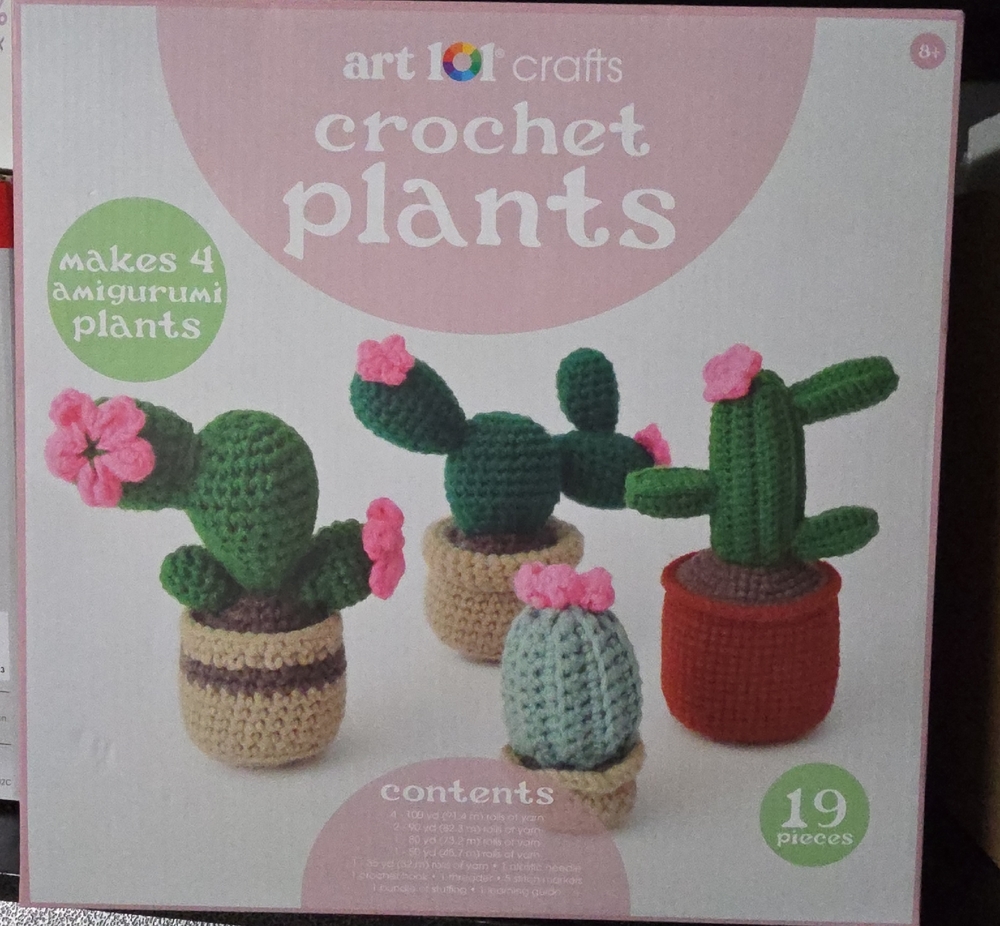 Crochet Plants Kit - Green and Pink Amigurumi Cactus Set